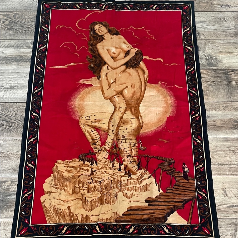 Red and Brown Artistic Tapestry
